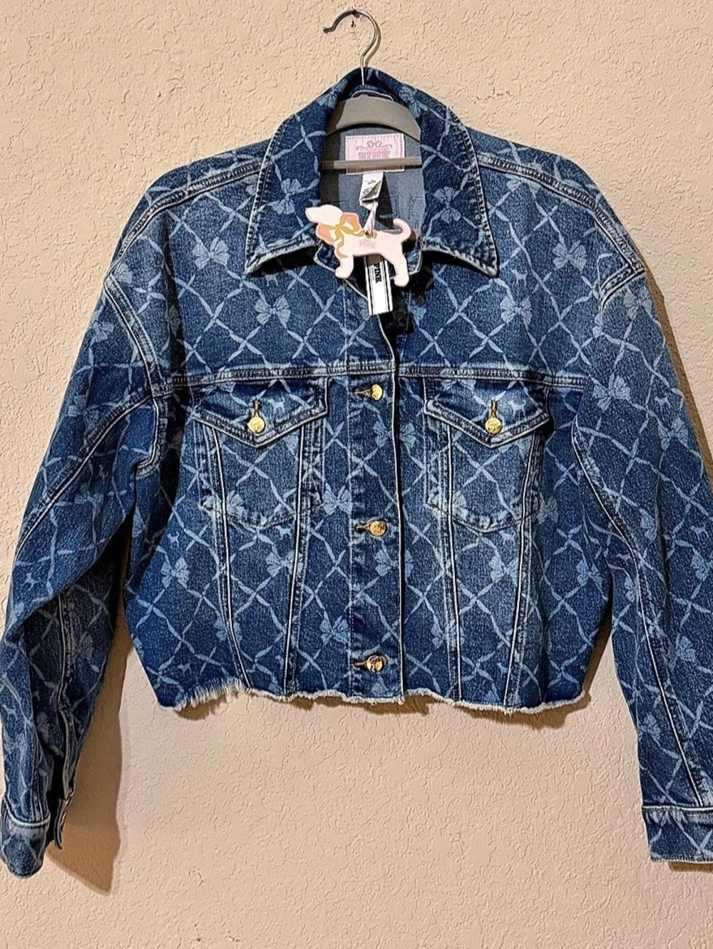 Victoria's Secret PINK x LoveShackFancy Cropped Denim Jacket Denim Jacket Medium